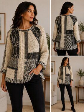 Chaps Patchwork Knit Sweater